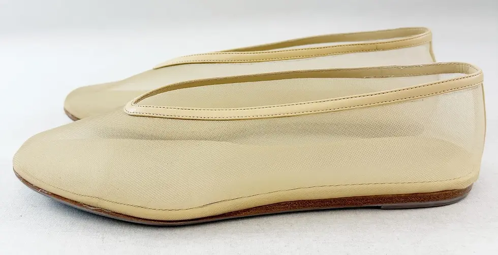 縮圖：LE MONDE BERYL Luna Mesh Slipper Flats 39.5 Sand Round Toe See Through 9.5