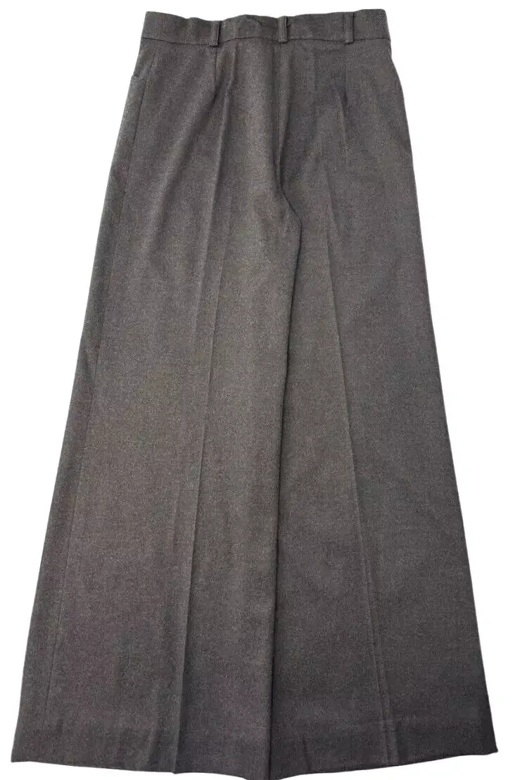 Miniatura: OSCAR DE LA RENTA Wool Wide Leg Pants Trousers 8 Gray Fall 2008 RARE