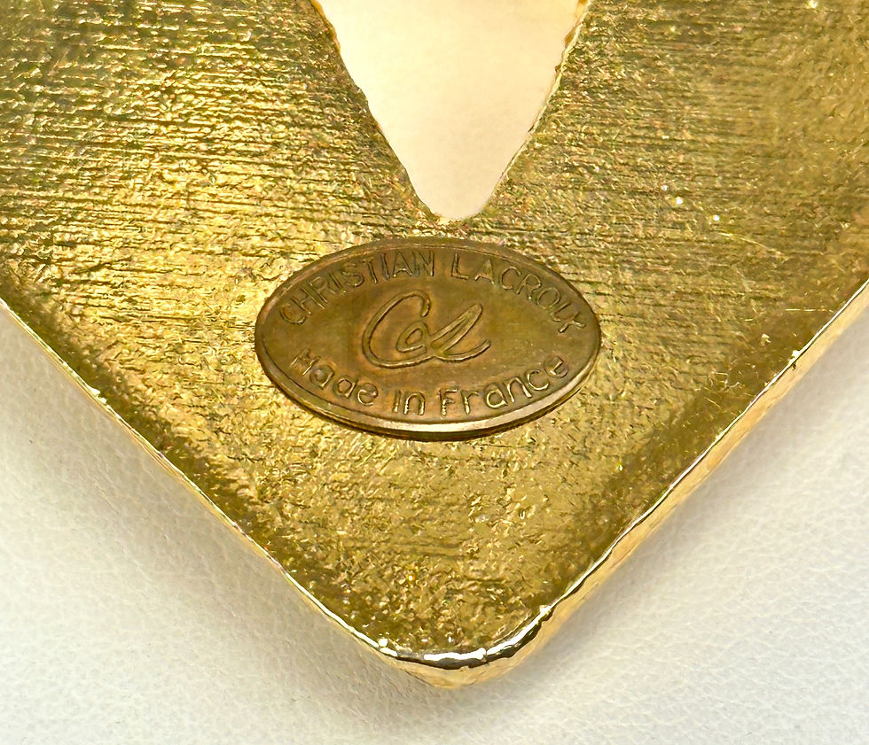 Miniatura: Vintage CHRISTIAN LACROIX Gold Brooch Pin Wrinkle Heart 1990s RARE