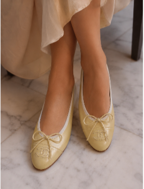 Thumbnail: CHANEL Patent Leather Ballet Bow Flats Wooden Pump CC Interlocking Logo 39 FR 8