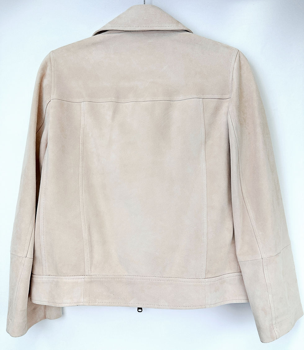 縮圖：BRUNELLO CUCINELLI Beige Suede Asymmetrical Moto Biker Jacket 42 6 US
