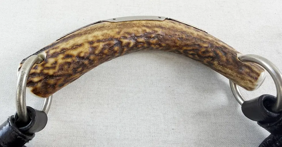 Thumbnail: YVES SAINT LAURENT Mombasa Hobo Bag Antler Horn Handle Crescent Leather
