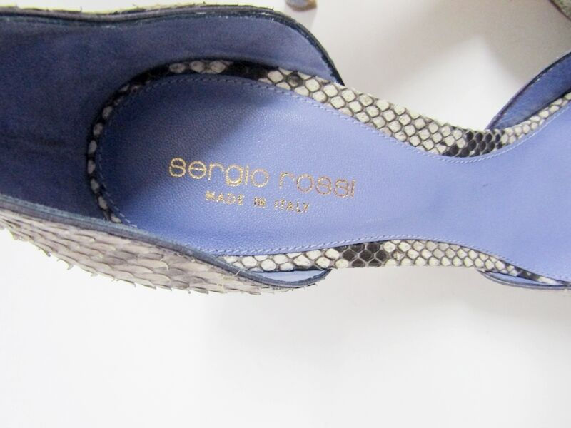 Miniatura: SERGIO ROSSI Python Snakeskin Peep Toe Pumps 40 10
