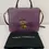 Miniatura: DOLCE GABBANA Miss Linda Saffiano Leather Satchel Bag Purple Gold Hardware