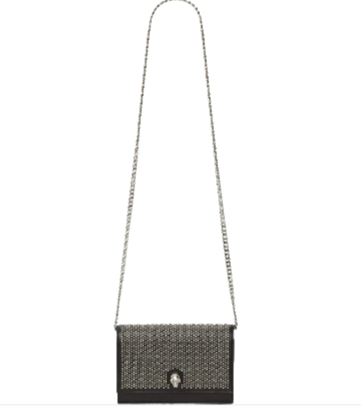 Thumbnail: ALEXANDER MCQUEEN Studded Leather Skull Crossbody Bag Mini Black Silver