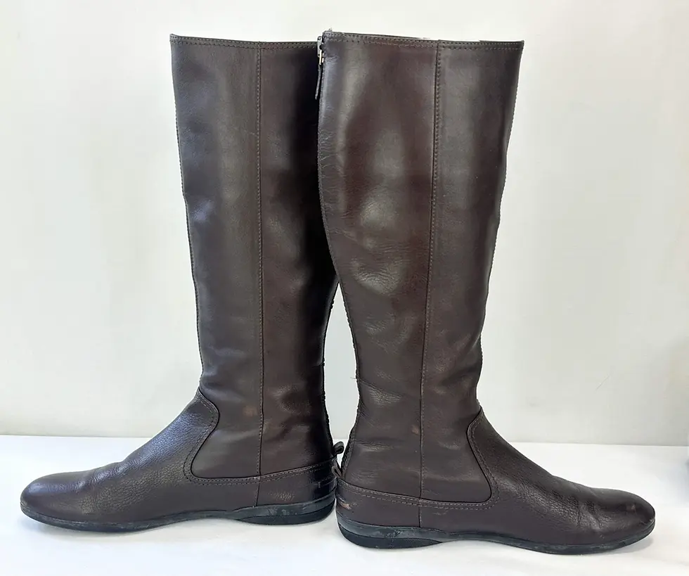 Hình thu nhỏ: GUCCI Leather Riding Boots 40 10 US Brown Web Accent Black Zipper Accent
