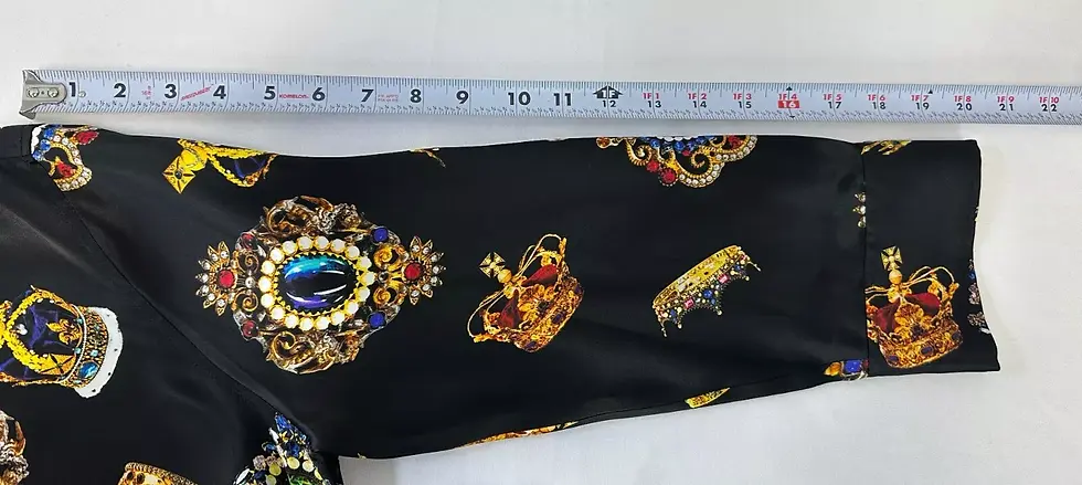 Thumbnail: L'AGENCE Dani Printed Silk Button-Front Shirt Black Multi Crown Medallion L