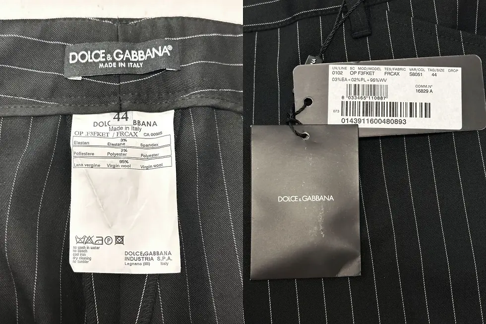 Hình thu nhỏ: DOLCE & GABBANA 4PCS Jacket Vest Blouse Pants Suit 44 Black White Pinstriped