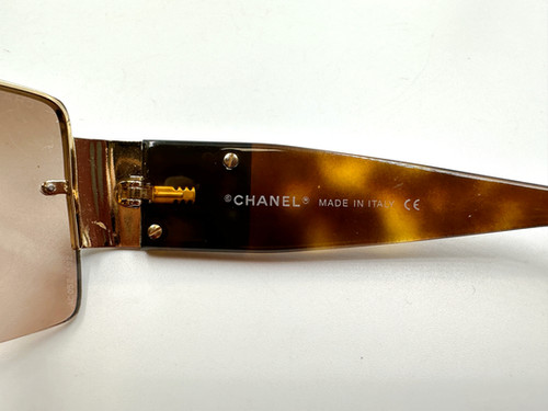 CHANEL 4095-B Amber Lens Tortoise Frame CC Swarovski Crystal