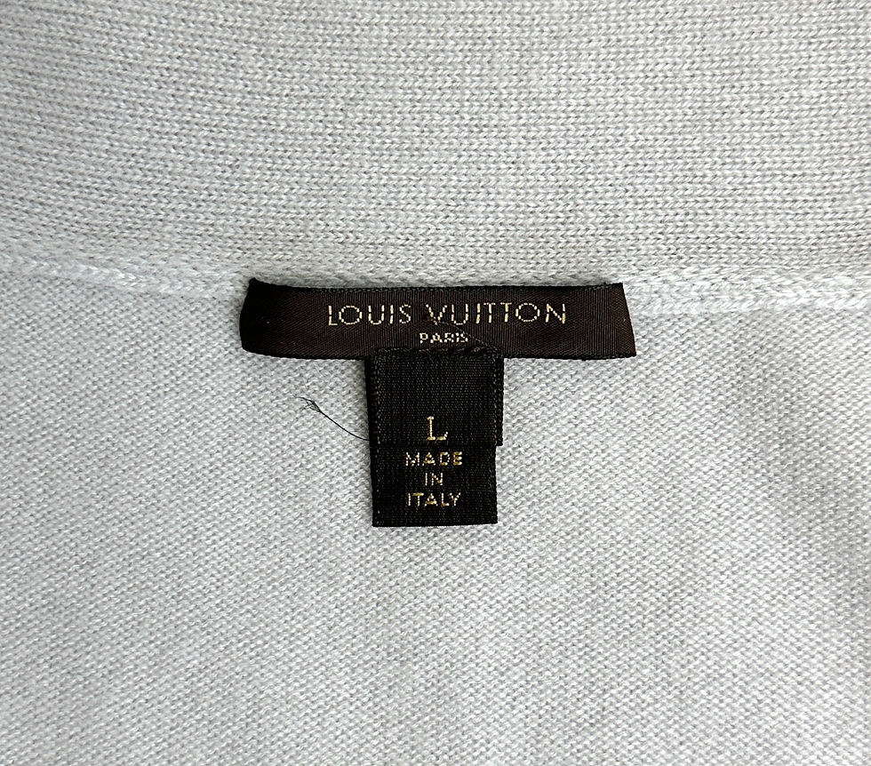 Hình thu nhỏ: LOUIS VUITTON 100% Cashmere Cardigan Sweater Large Gray Blue Waist Bow 40 8 RARE