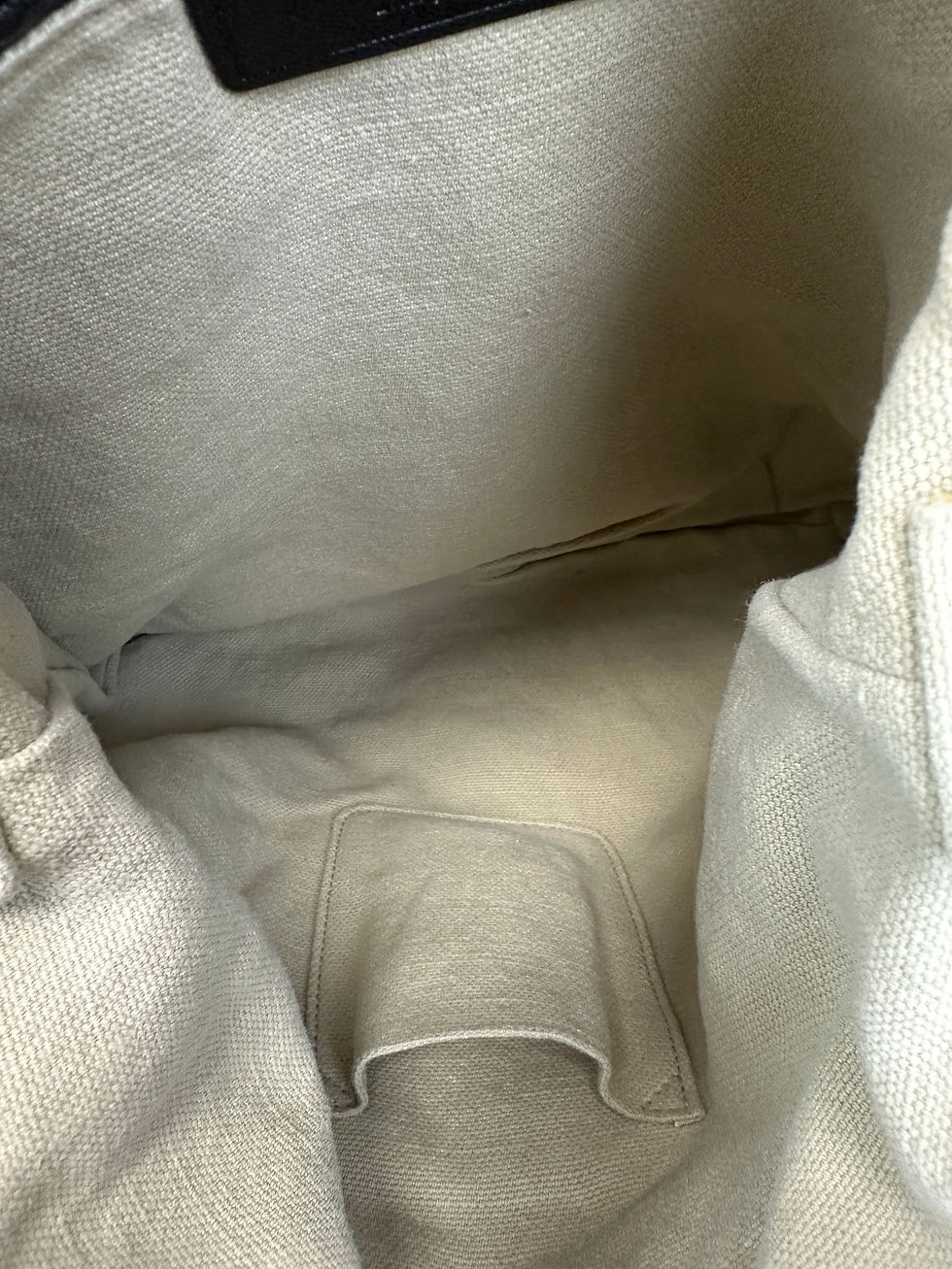 Miniatura: YSL Beige Cloth Logo Stitched Small Cross-body Shoulder Tote Bag