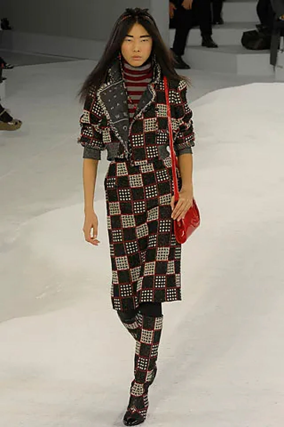 Hình thu nhỏ: CHANEL Multicolor Check Pattern Tweed Short Jacket Knit Long Sleeves 38 6 2007