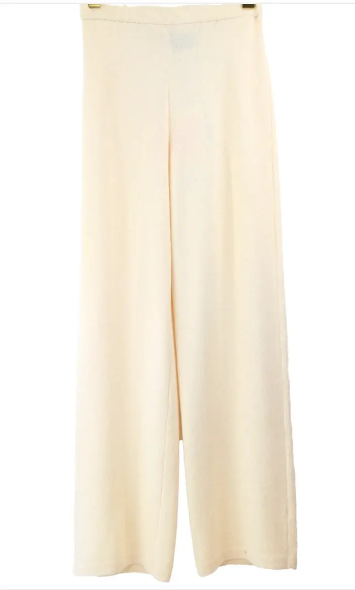 Thumbnail: ST. JOHN COLLECTION Vanilla Cream Flat Panel Pants Santana Knit 4 Wide Leg