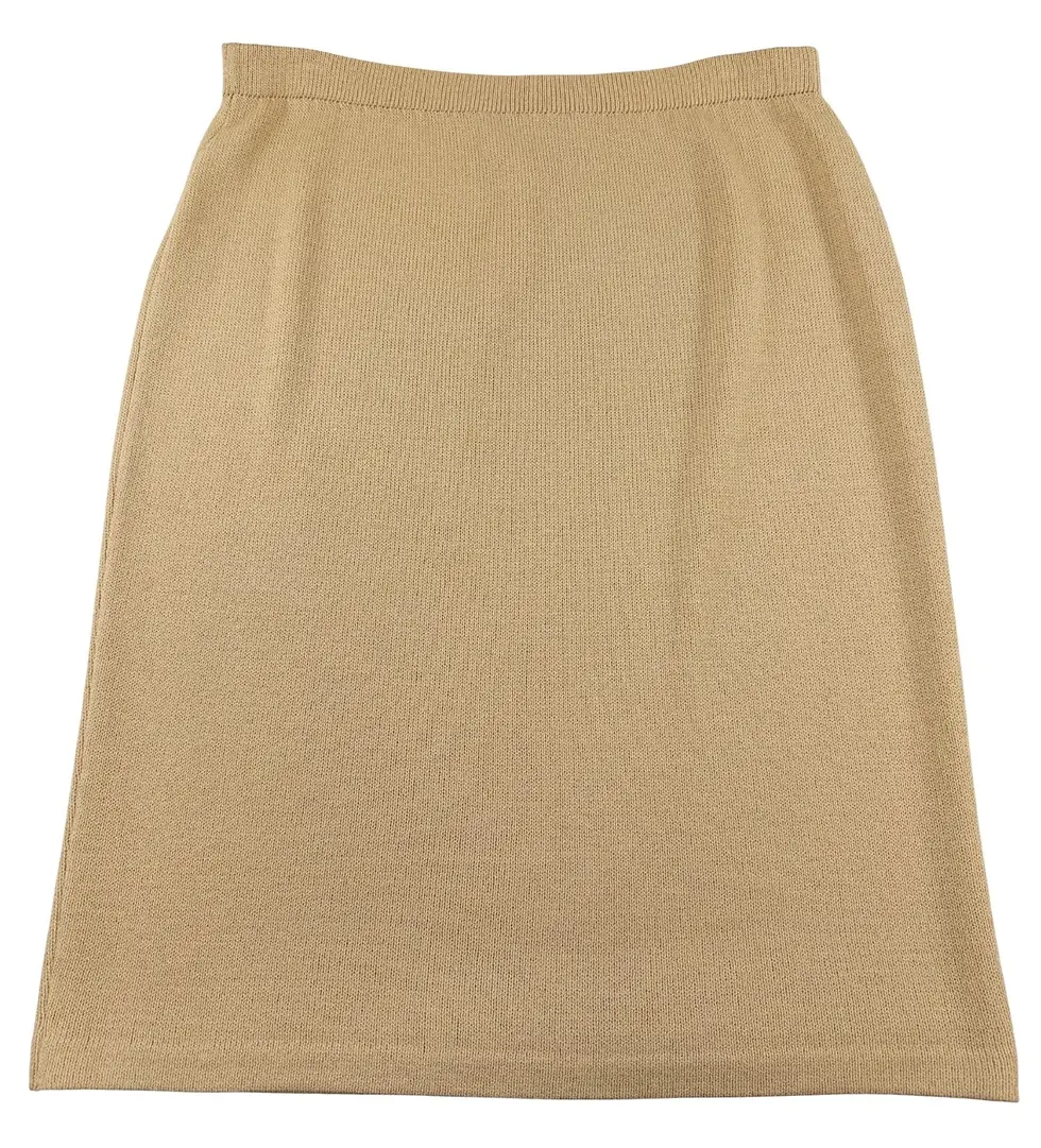 Miniatura: ST. JOHN Collection 2PCS Jacket Knee Length Skirt Suit 12 Camel Black Trim Set