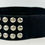 Thumbnail: B-LOW THE BELT 3 Strand Hip Leather Belt Black Silver Studded 37" Large