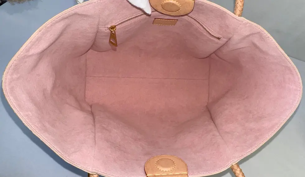 Hình thu nhỏ: LOUIS VUITTON Propriano Damier Azur Canvas Tote Bag Medium Rose Ballerine N44027