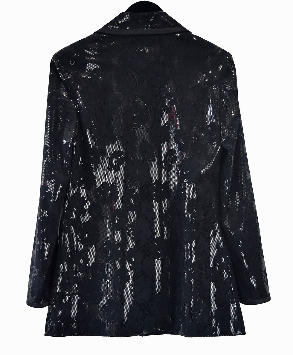 Miniatura: Vintage ST. JOHN EVENING Santana Knit Long Jacket Black Paillette 8 10 Medium