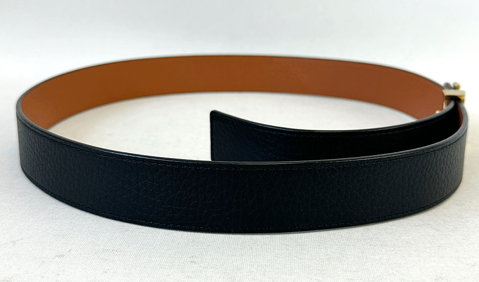 Miniatura: LOUIS VUITTON Black Brown Reversible Initiales 30mm 85/34 Belt M9521