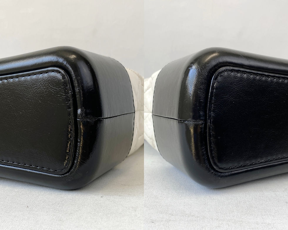 Hình thu nhỏ: CHANEL White Black Quilted Aged Calfskin Medium Gabrielle Hobo Bag