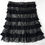 Miniatura: CHRISTIAN DIOR John Galliano Wool Leather Skirt 8 Black Ruffle Perforated 40