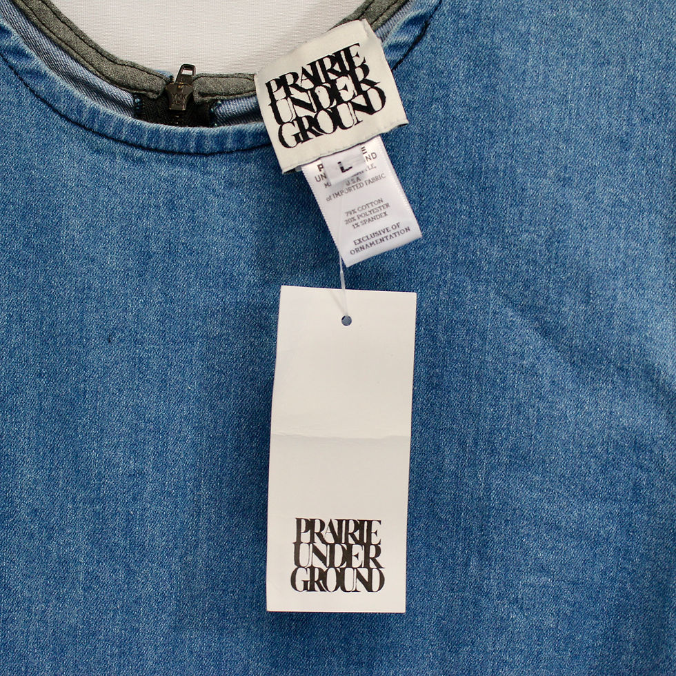 Thumbnail: PRAIRIE UNDERGROUND Critical Line Cotton Denim Dress Large