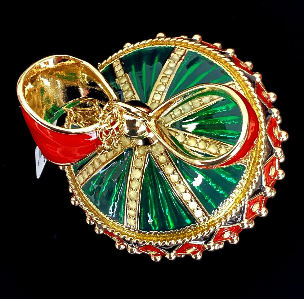 Miniatura: St John Home Christmas Ball Bow Ornament Decoration Holiday Enamel