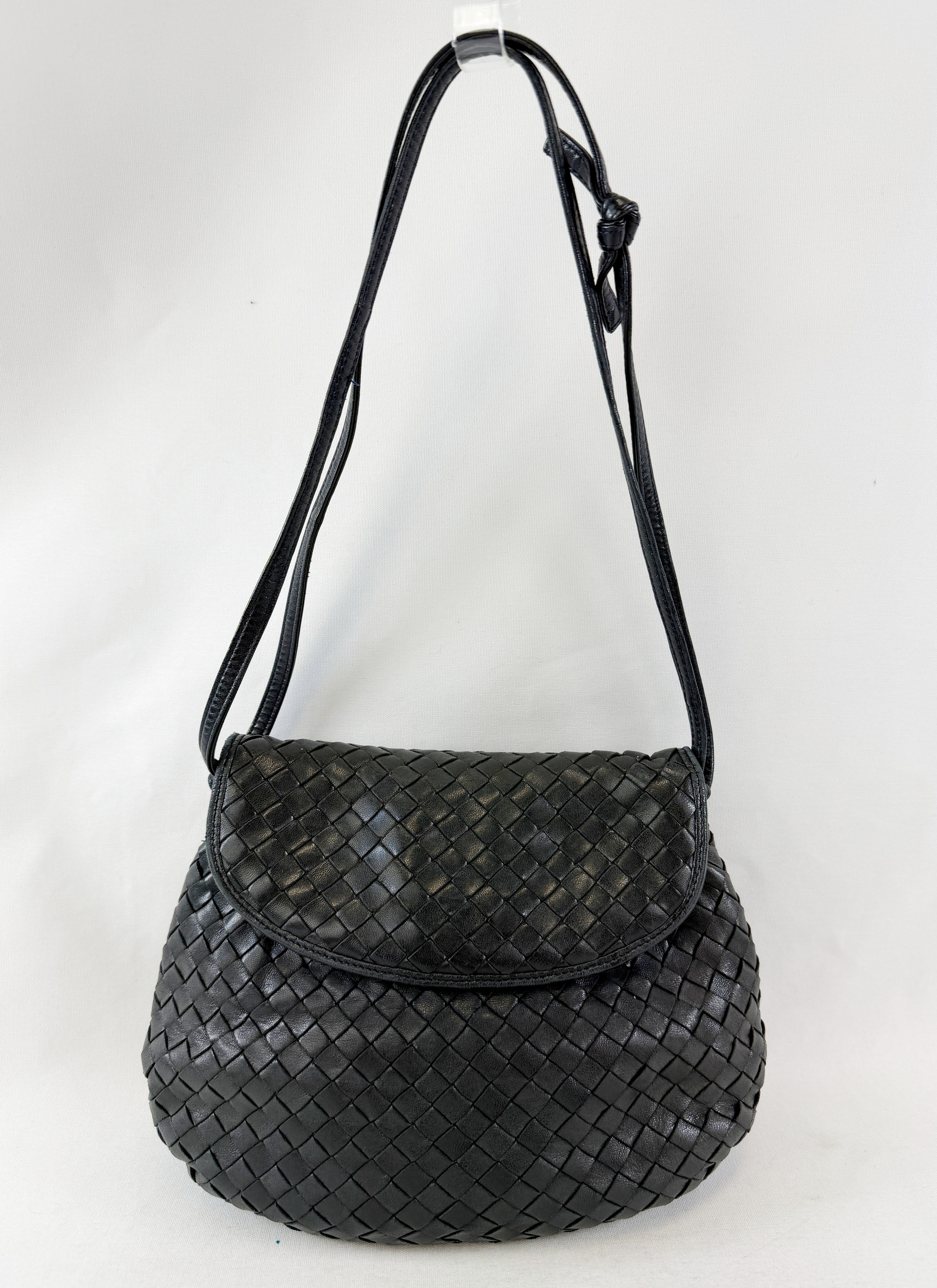BOTTEGA VENETA Intrecciato Leather Crossbody Shoulder Bag Small Black