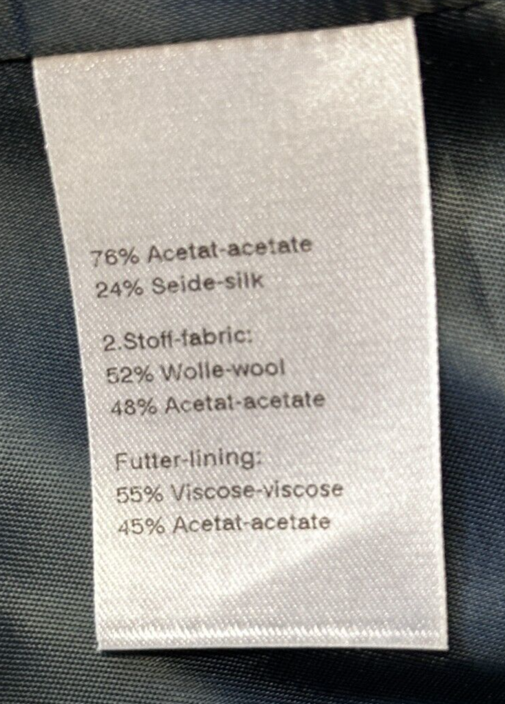 縮圖：NWOT AKRIS Jacquard Blazer 8 Dark Green Paisley Print Notched Lapel Faux Pockets