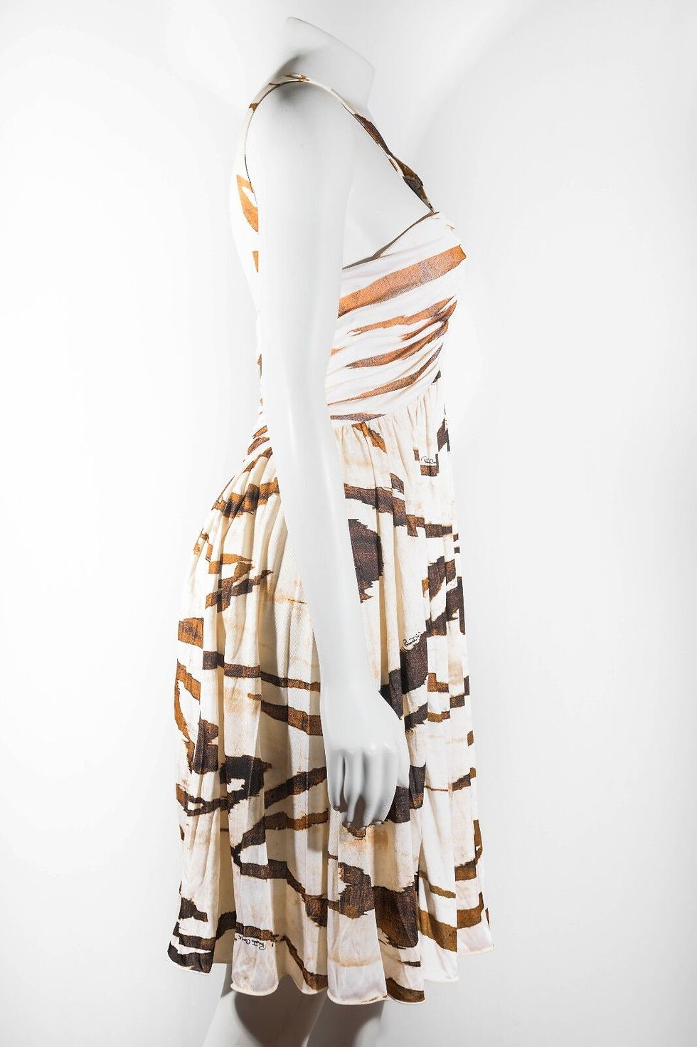 Thumbnail: ROBERTO CAVALLI Tigresse Printed Two Toned Tear Drop Dress 42