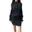 Miniatura: CHANEL Black Cashmere Textured Ribbed Keyhole Logo Buttons Dress 38 6 Small