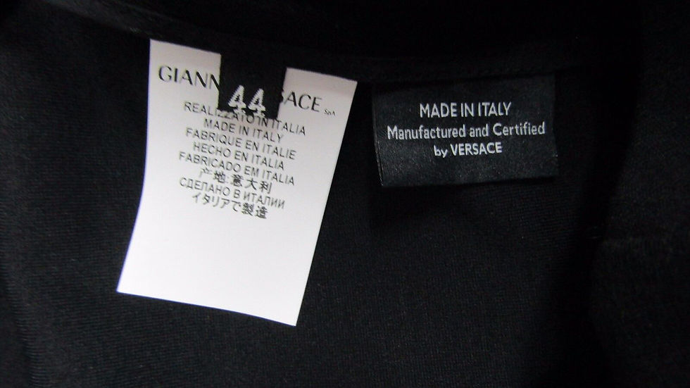 Hình thu nhỏ: GIANNI VERSACE Black Long Sleeve Patent Leather Inserts Sheath Stretch Dress 44