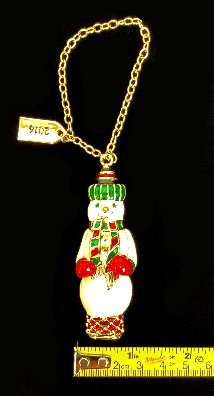 縮圖：St John Home Christmas Snowman Ornament Decoration Holiday Enamel Signed