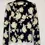 Thumbnail: ST. JOHN Wool Silk Sweater Small Black Cream Shadow Floral Print Pullover Top