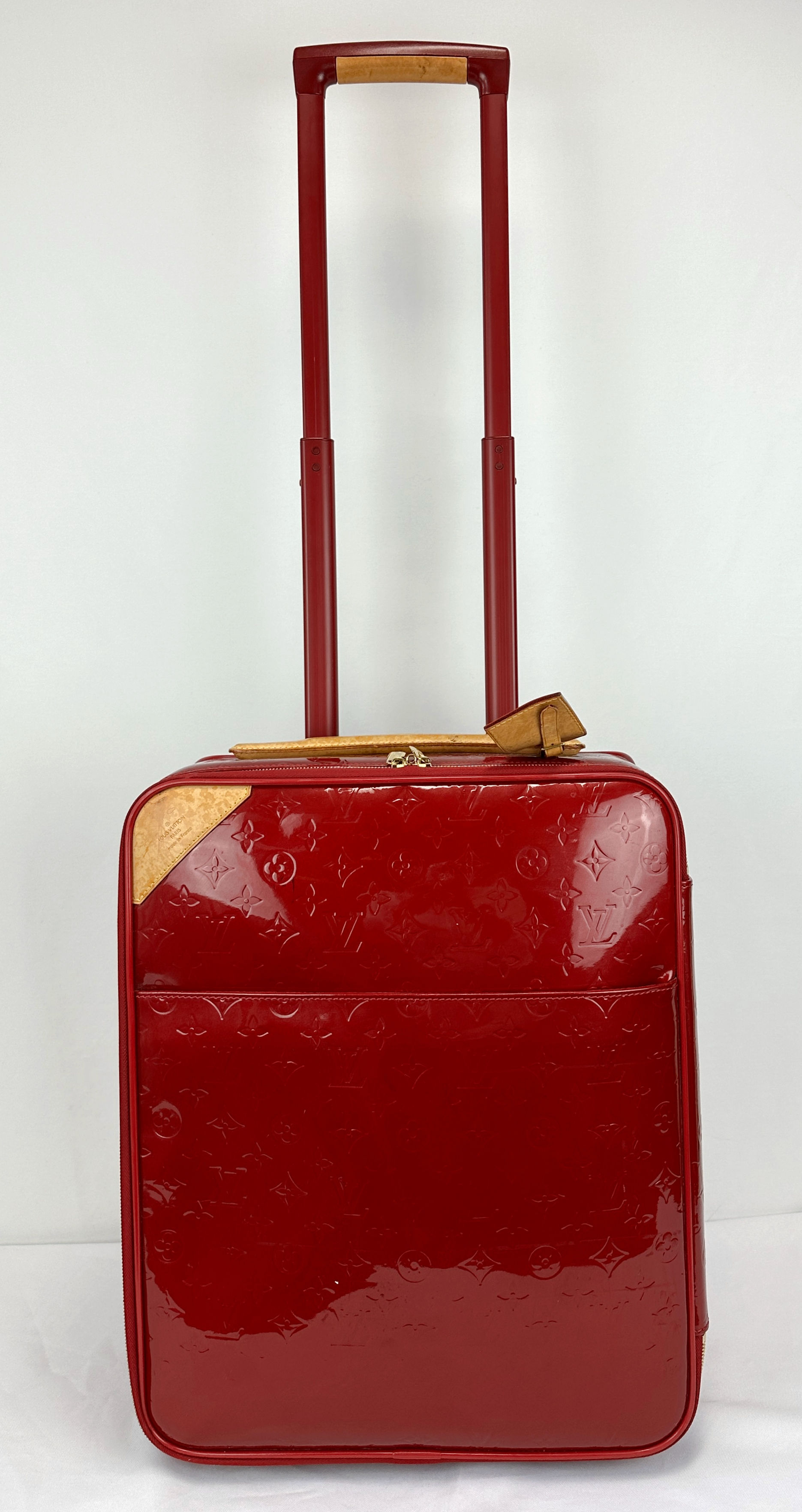 LOUIS VUITTON Vernis Pegase Carryon Luggage Suitcase 45 Red Pomme D'amour M91278