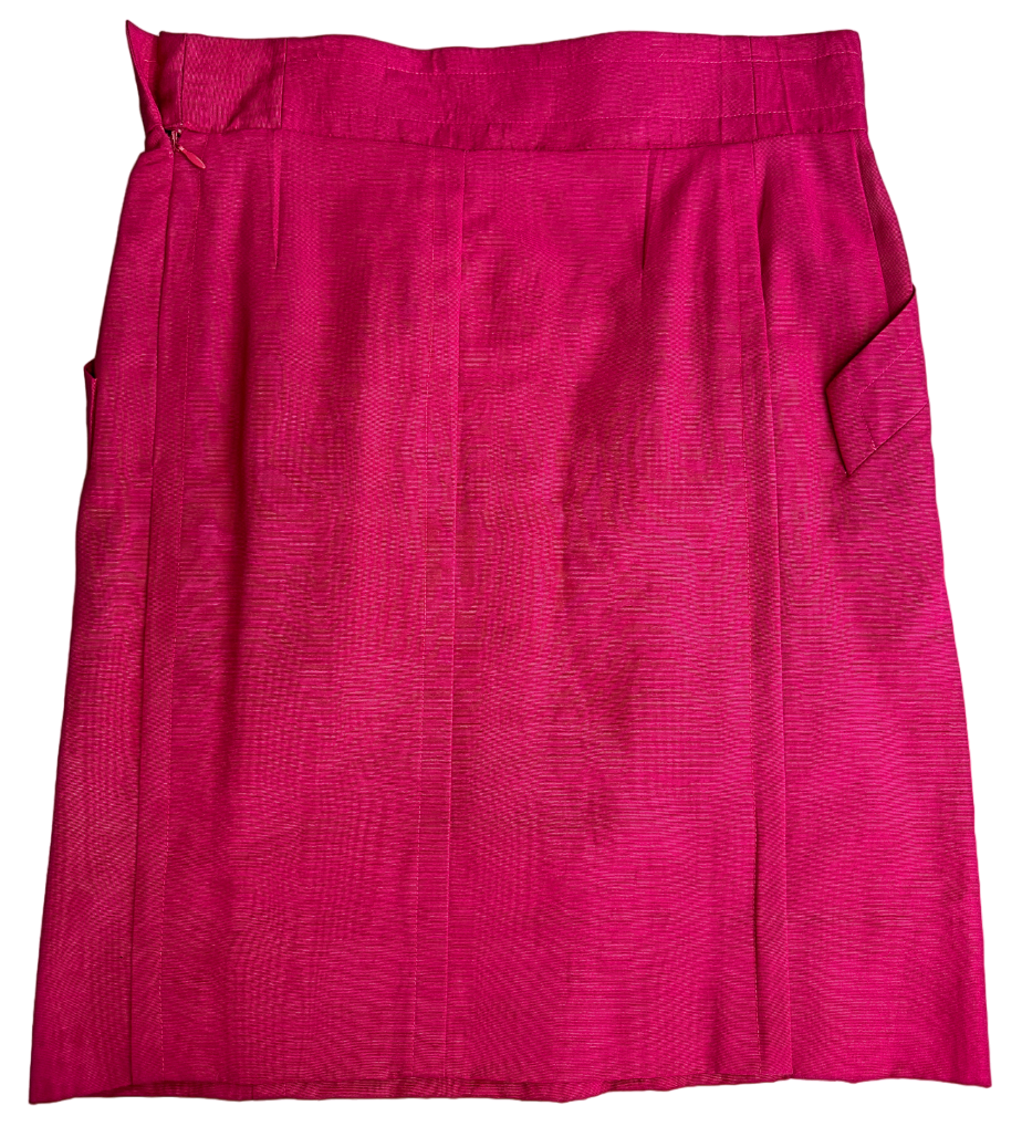 縮圖：YSL YVES SAINT LAURENT Rive Gauche Set Peplum Jacket Skirt 38 Hot Pink 6