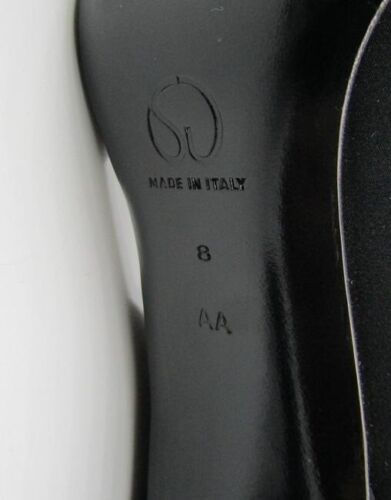 Thumbnail: ST. JOHN Black Candice D'Orsay Satin Point Toe Pumps 8 AA