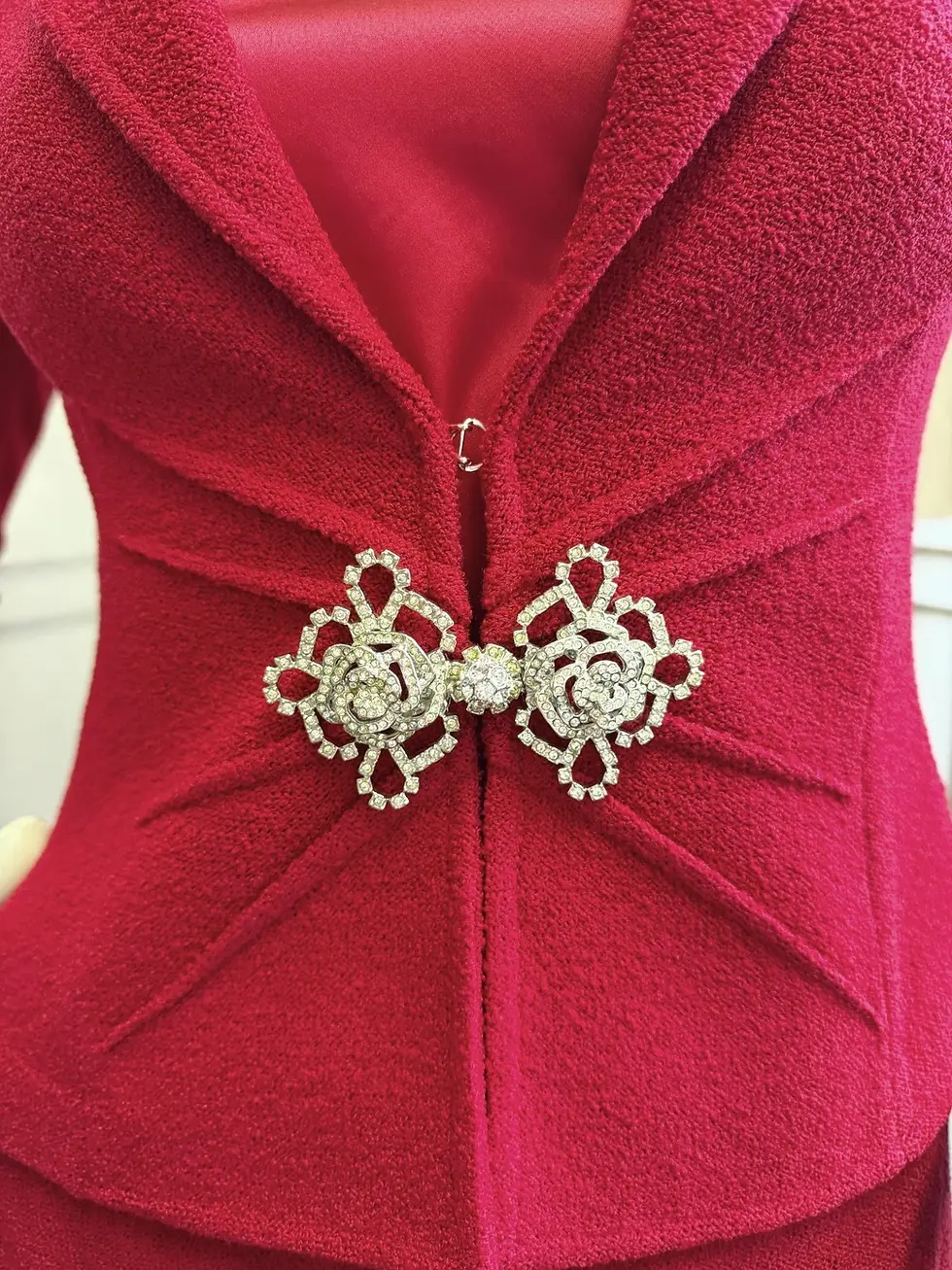 縮圖：ST. JOHN EVENING Santana 3PCS Jacket 2 Skirt 4 Top Petite Cranberry Ruby