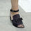 Miniatura: CHANEL Sandals Open Toe Flats Ankle Strap Black/ Purple Bow 39C Open Toe