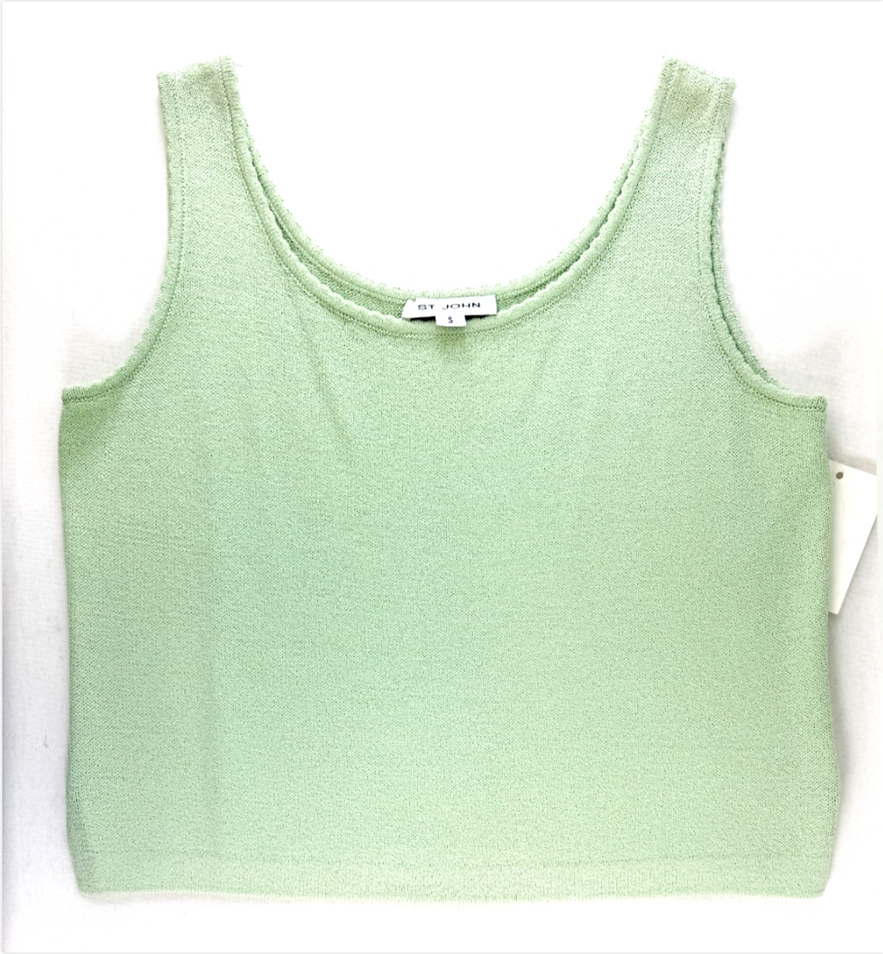 Thumbnail: ST. JOHN Santana Basic Scoop Neck Shell Tank  Sleeveless Small 4 Mint Green
