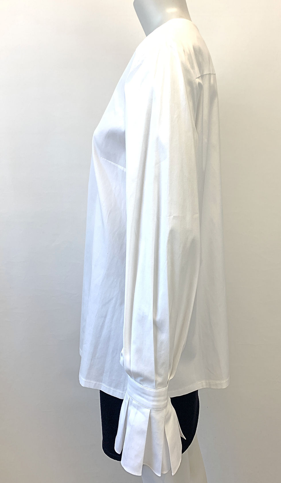 Miniatura: CAROLINA HERRERA White Cotton Button Down Shirt Ruffle Sleeve Blouse 10 Medium