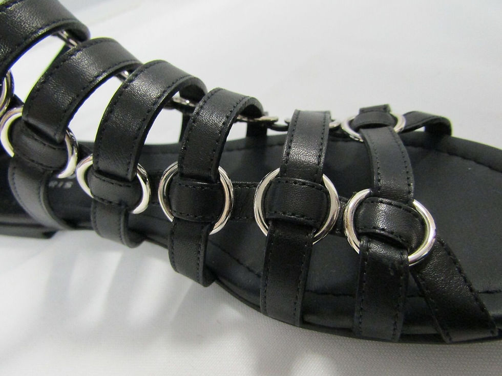 Miniatura: SAINT LAURENT Nina Black Leather Strappy Gladiator Sandals 36 6