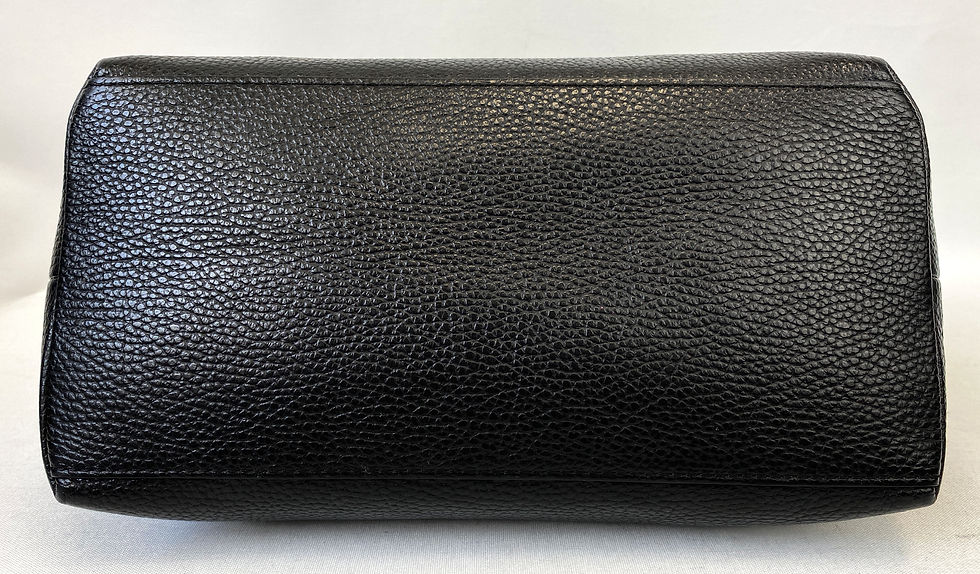 Miniatura: VERSACE Collection Black Pebble Leather Two Handle Crossbody Bag Satchel