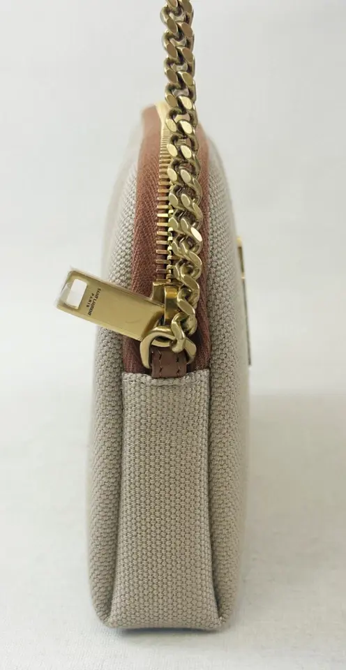 Thumbnail: NEW YSL SAINT LAURENT Gaby Canvas Leather Crossbody Bag Mini Desert Dusk Brick