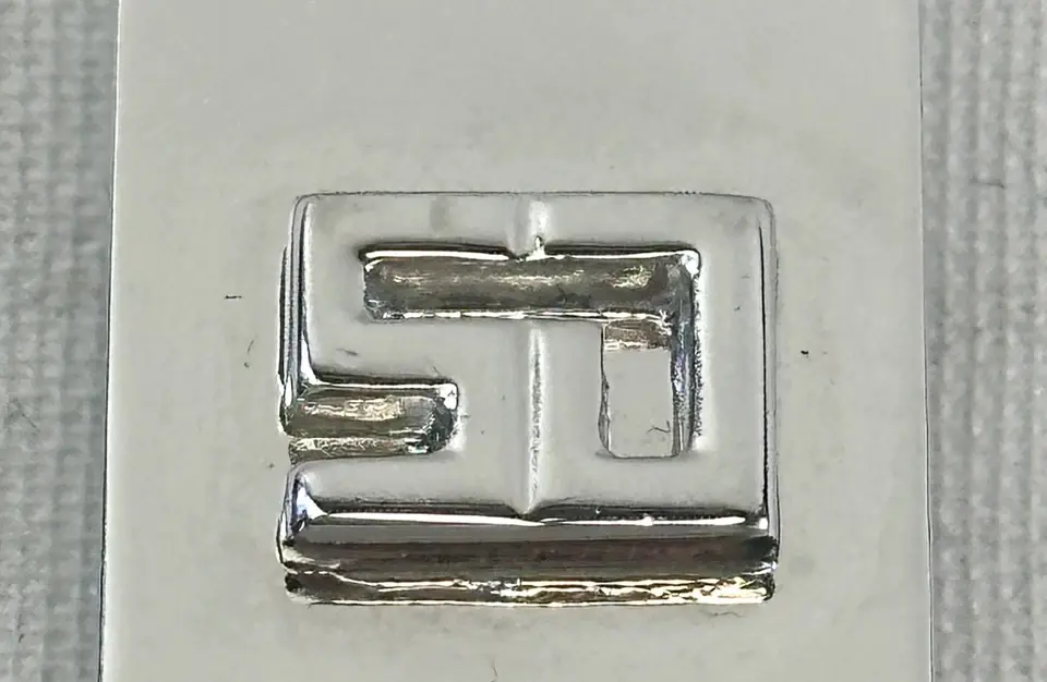Thumbnail: Vintage ST. JOHN SJ Logo Rectangle Silver Money Clip Metal Collectable