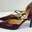 縮圖：CHANEL Leather Pointed Toe Pumps 38. 5 7.5 US Burgundy Gold Buckle
