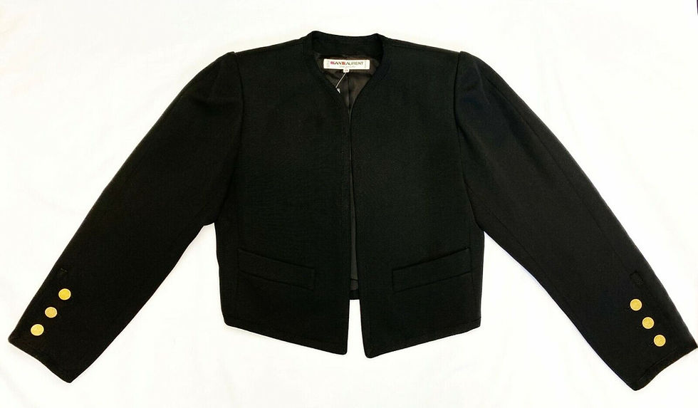 縮圖：SAINT LAURENT Rive Gauche Black Open Cropped Blazer Jacket 38 6 US