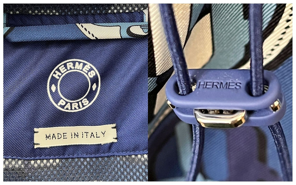 Thumbnail: NWT Hermes Bleu Maritime Bouclerie Moderne Hooded Silk Jacket Windbreaker 34 2