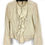 縮圖：NEW LUISA CERANO Lamb Leather Suede Jacket 6 Tan Ruffle Zipper Beige 36 Zip Up