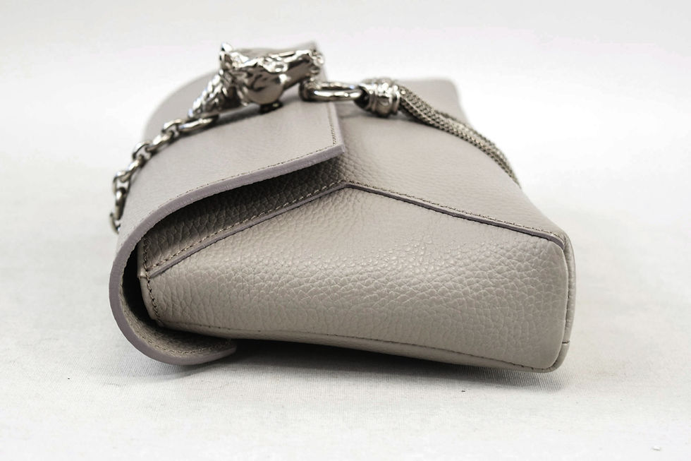 縮圖：DANIELLA ORTIZ Elle HorseLeather Clutch Shoulder Bag Grey Silver Horse