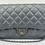 Hình thu nhỏ: CHANEL Lambskin Quilted Flap Clutch Shoulder Bag Medium Metallic Silver Gray